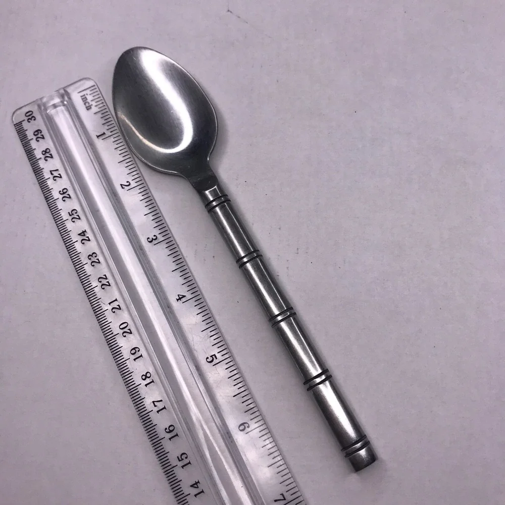 Pier 1 Imports Bamboo Stainless Flatware Spoon Dinner Knife Replacement 2 Pc